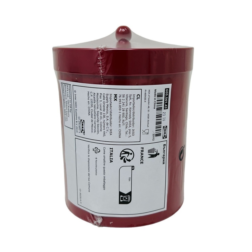 IKEA VINTERFINT 2023 Tin Canister with Lid Dark Red - Picture 4 of 4